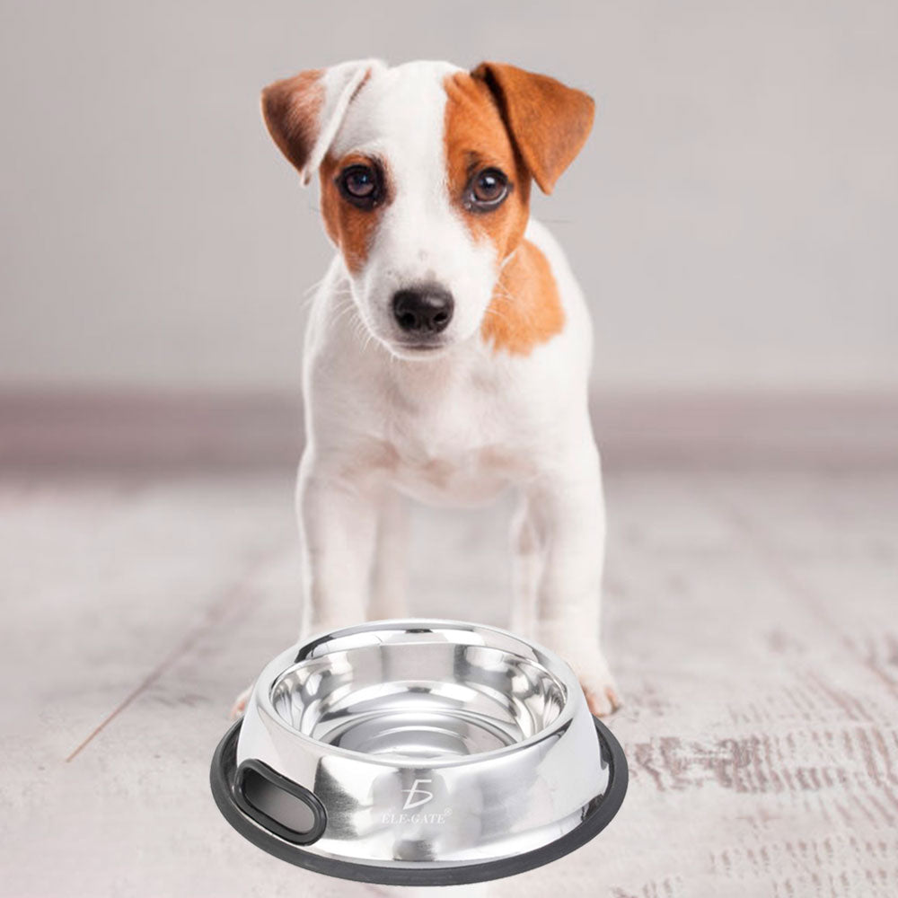 Set de 2 platos de acero inoxidable para mascotas