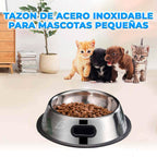 Set de 2 platos de acero inoxidable para mascotas