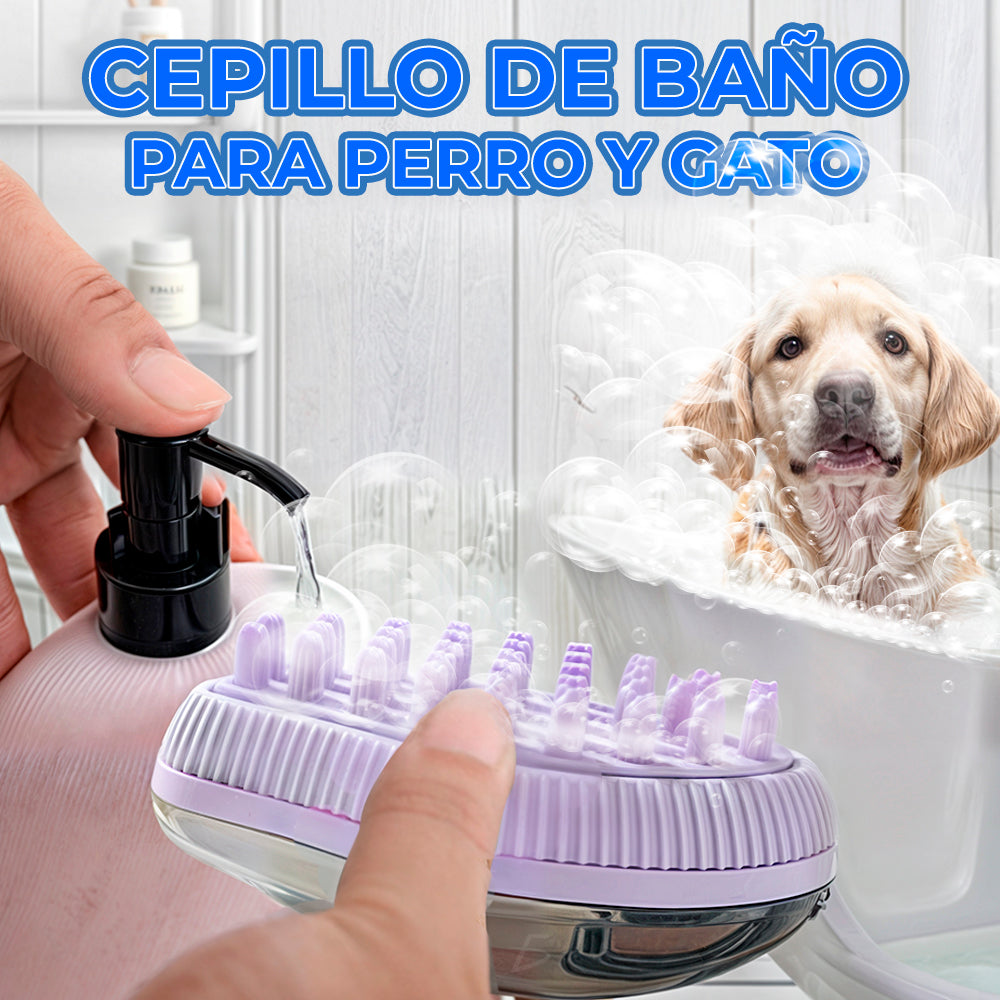 Cepillo de baño con jabonera para mascotas