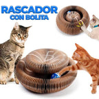 Tablero rascador de cartón para gatos con bola de campana
