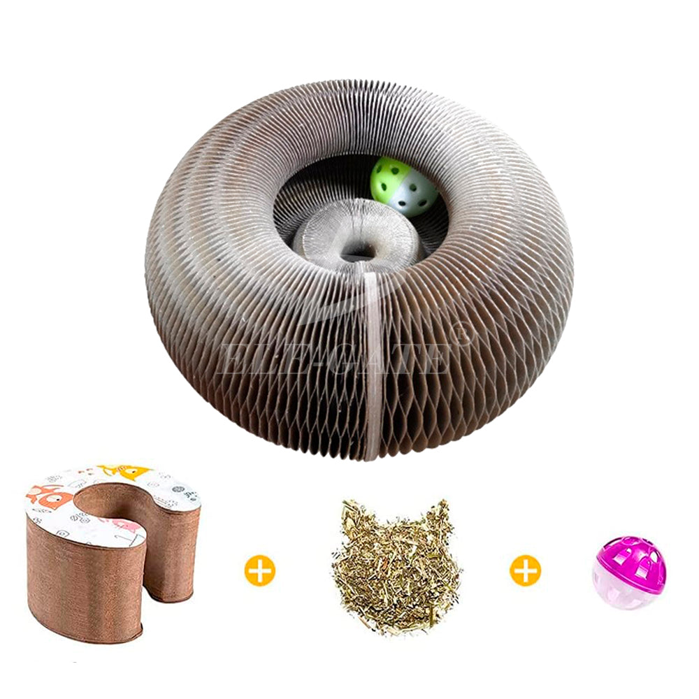 Tablero rascador de cartón para gatos con bola de campana