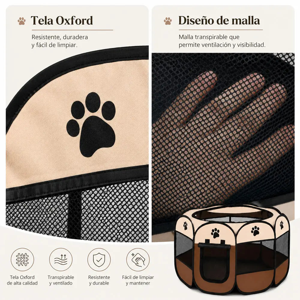 Corral plegable — materiales y malla