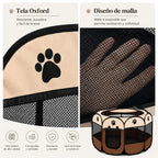 Corral plegable — materiales y malla
