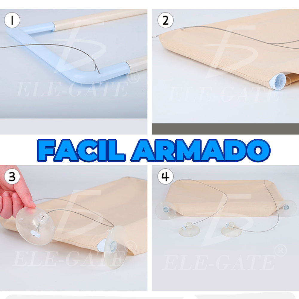 Hamaca de ventana con ventosas para gatos