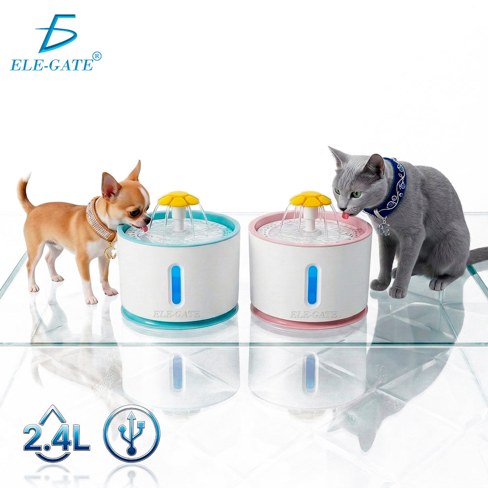 Fuente bebedero automática de 2.4 L para gatos y perros
