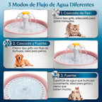 Fuente bebedero automática rosa para mascotas
