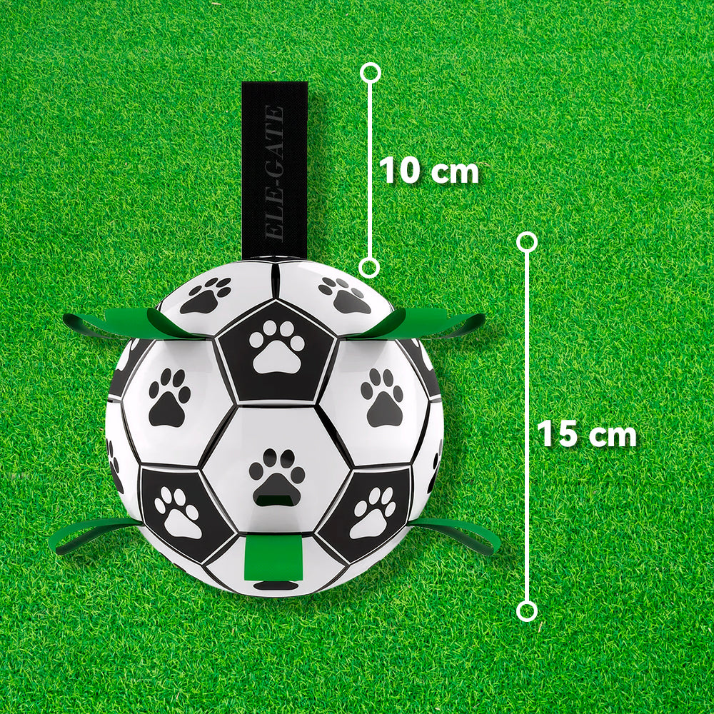 Pelota de fútbol con correas para perro