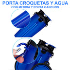 Vaso de viaje para croquetas y agua con tazón plegable