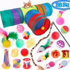 Set de 22 juguetes para gatos con túnel y ratones