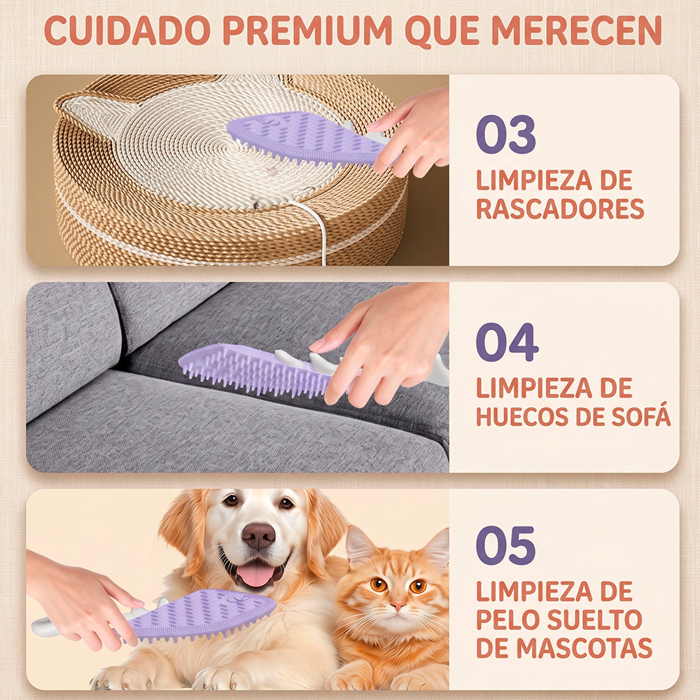 Cepillo multifuncional quita pelo para mascotas