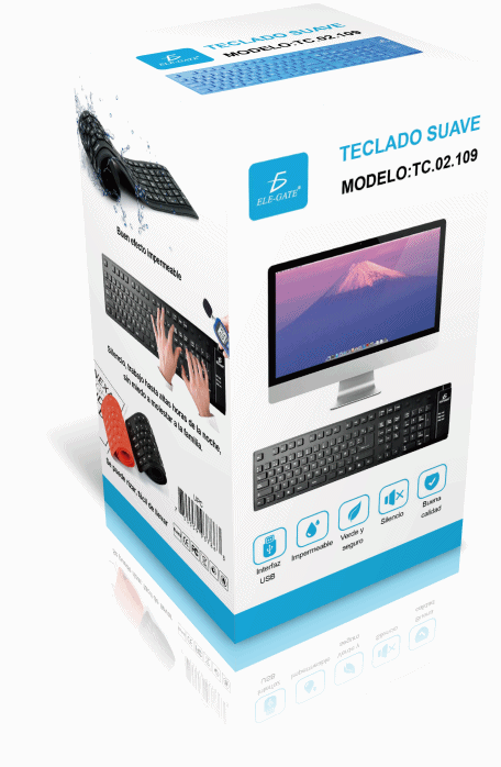 Teclado flexible USB con teclado numérico