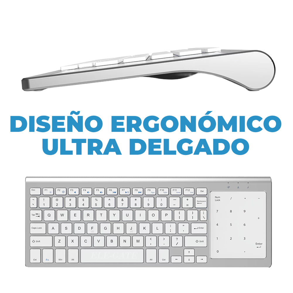 Teclado inalámbrico con touchpad y teclado numérico