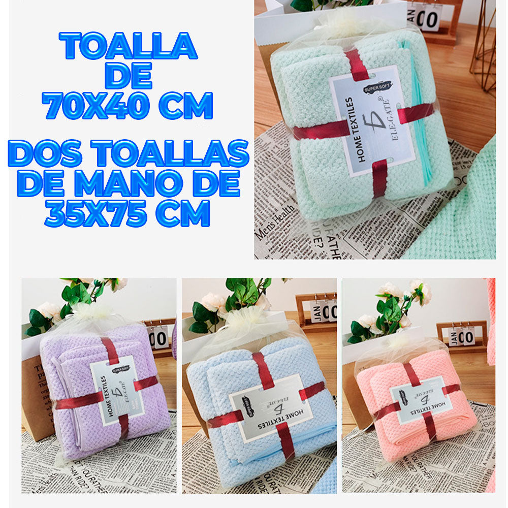 Juego de 3 toallas de algodón