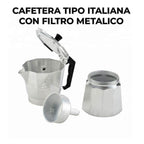 Cafetera italiana plateada de 300 ml