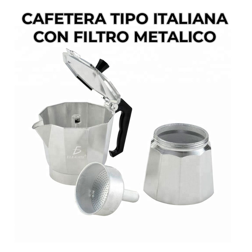 Cafetera italiana plateada de 500 ml