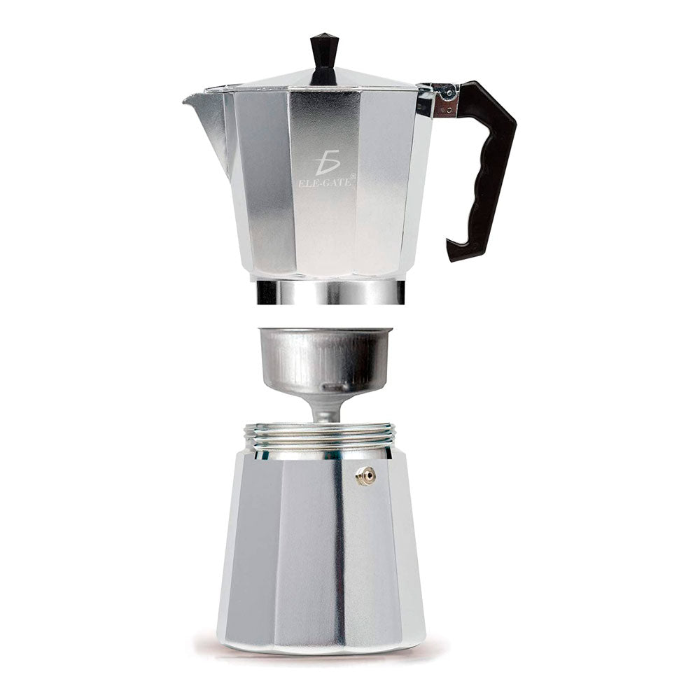 Cafetera italiana plateada de 500 ml