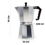 Cafetera italiana plateada de 500 ml