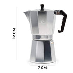 Cafetera italiana plateada de 300 ml