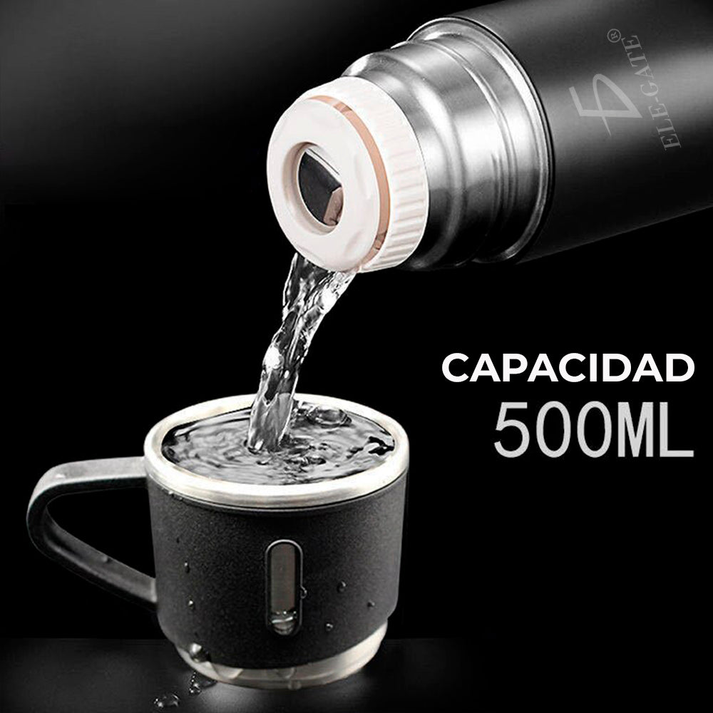 Termo de acero inoxidable con tazas