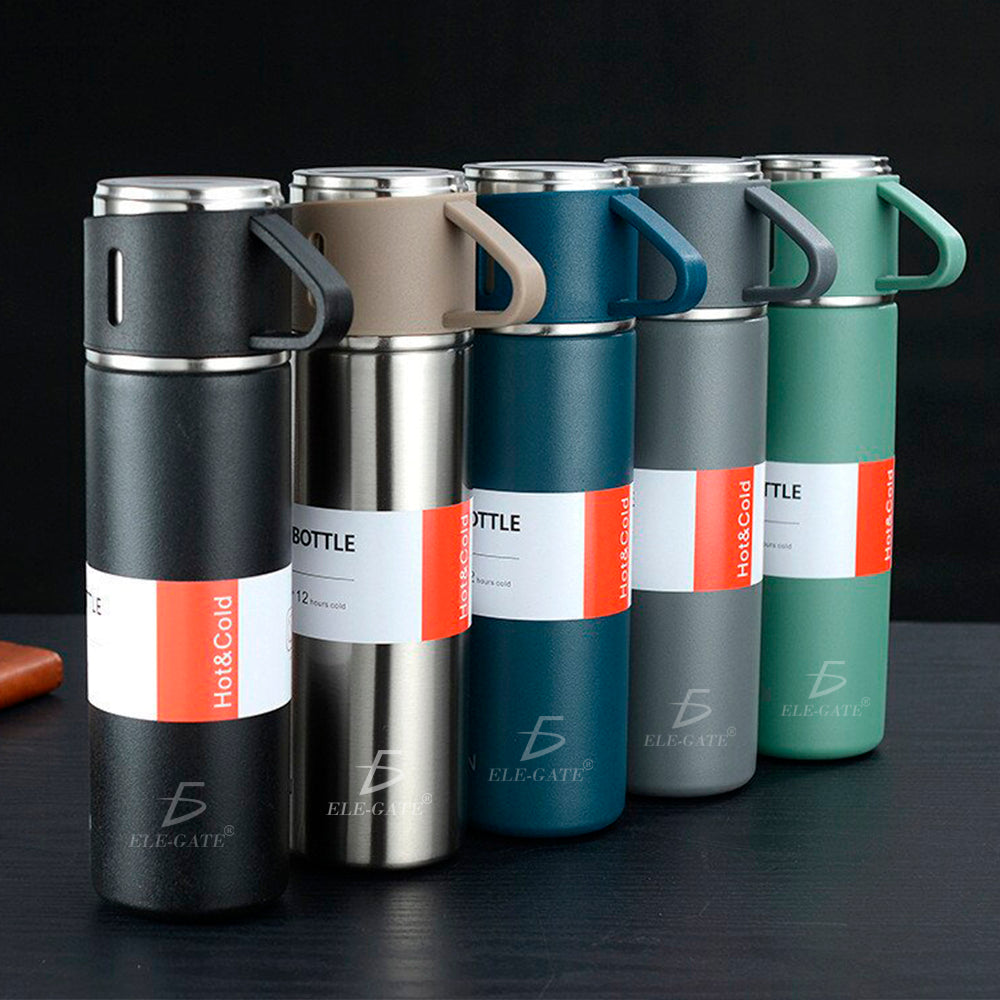 Termo de acero inoxidable con tazas