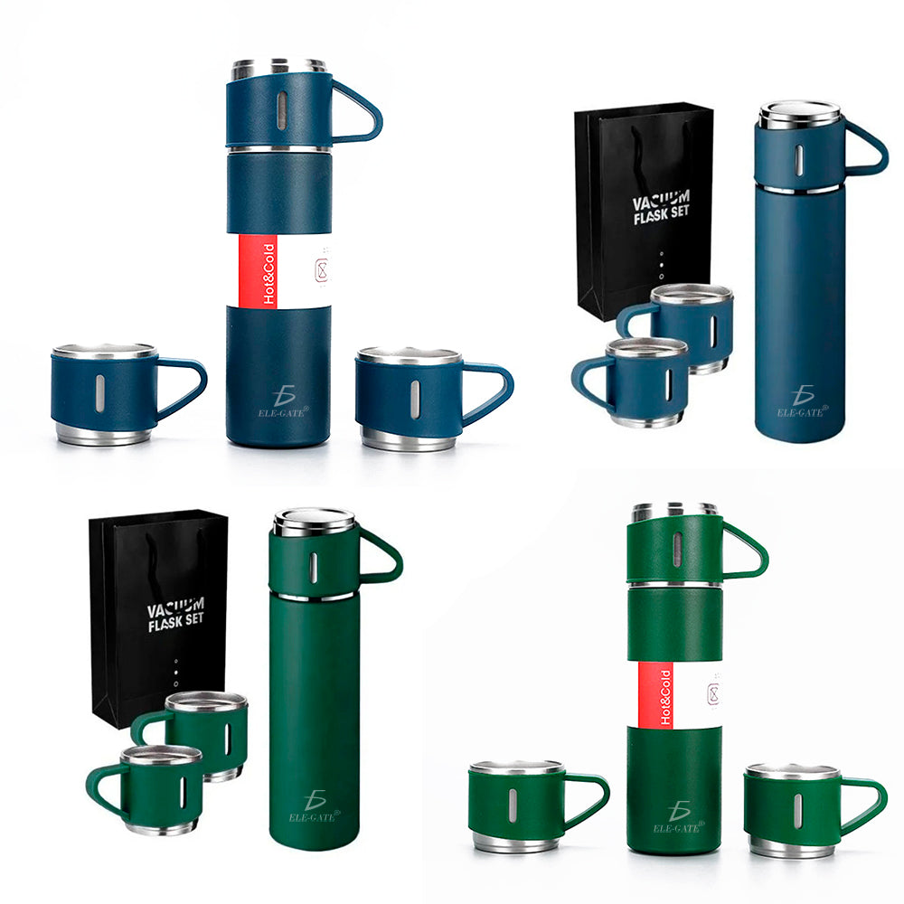 Termo de acero inoxidable con tazas