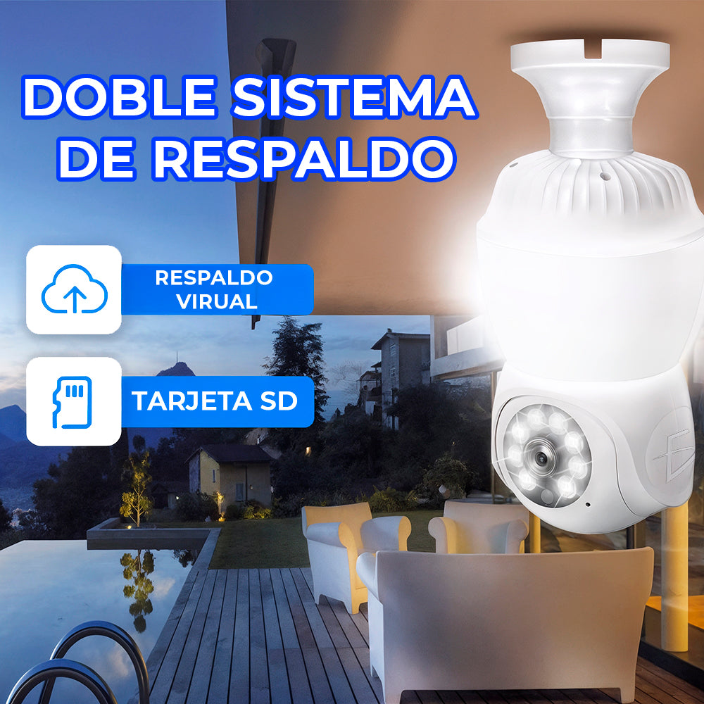 Foco LED inteligente con cámara WiFi 1080p