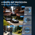Cámara de tablero de 4 canales para auto con WiFi y GPS