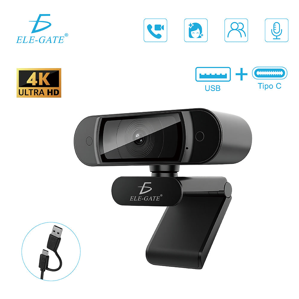 Webcam 4K con clip para monitor