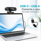 Webcam 4K con clip para monitor