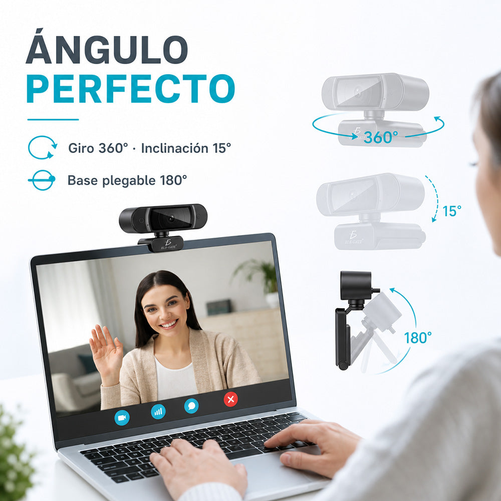Webcam 4K con clip para monitor