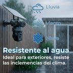 Cámara solar de triple lente para exterior