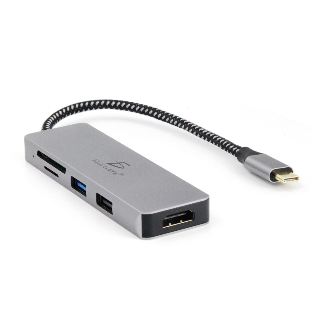 Hub USB-C con HDMI, USB, SD y microSD