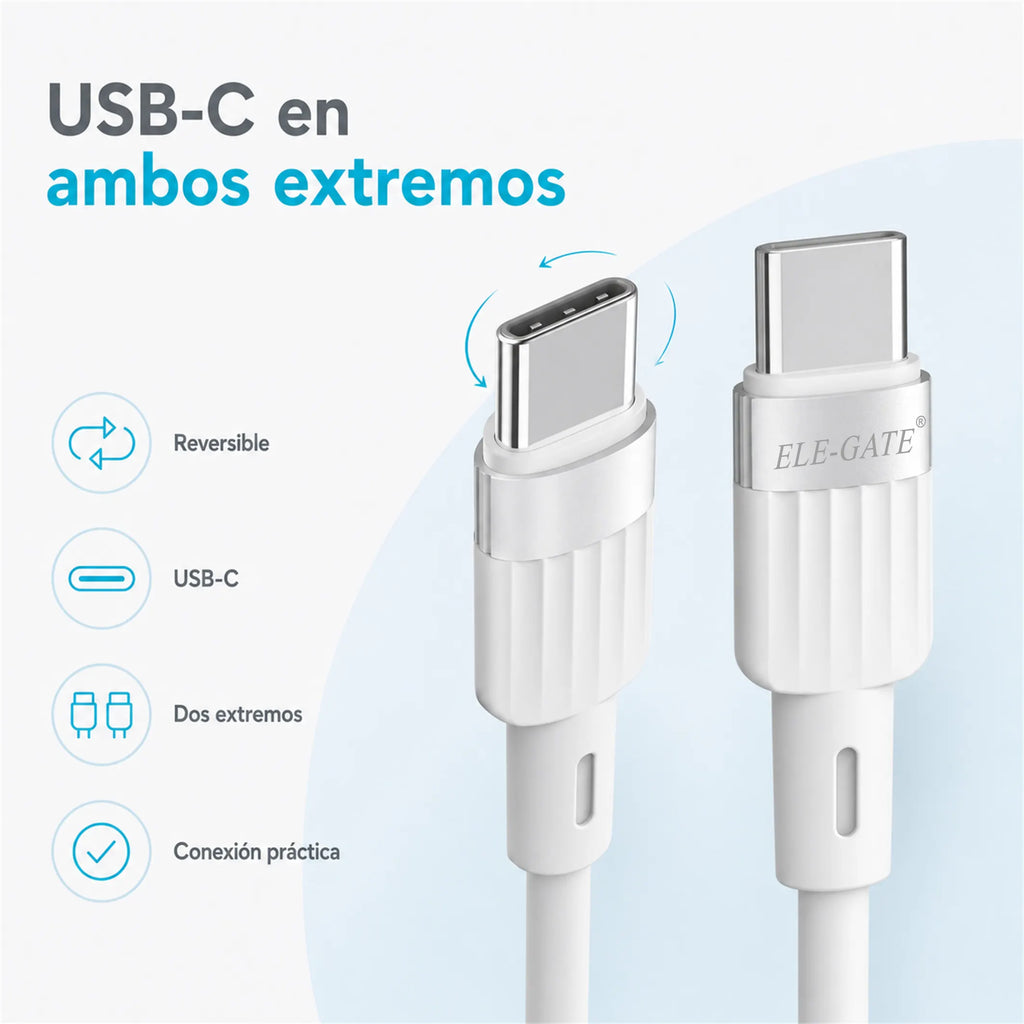 Cable USB-C 60W — conectores