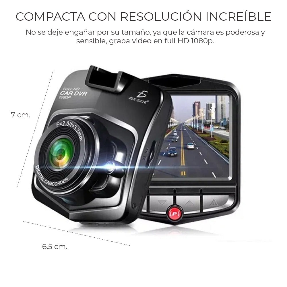 Cámara de seguridad para auto Full HD con soporte