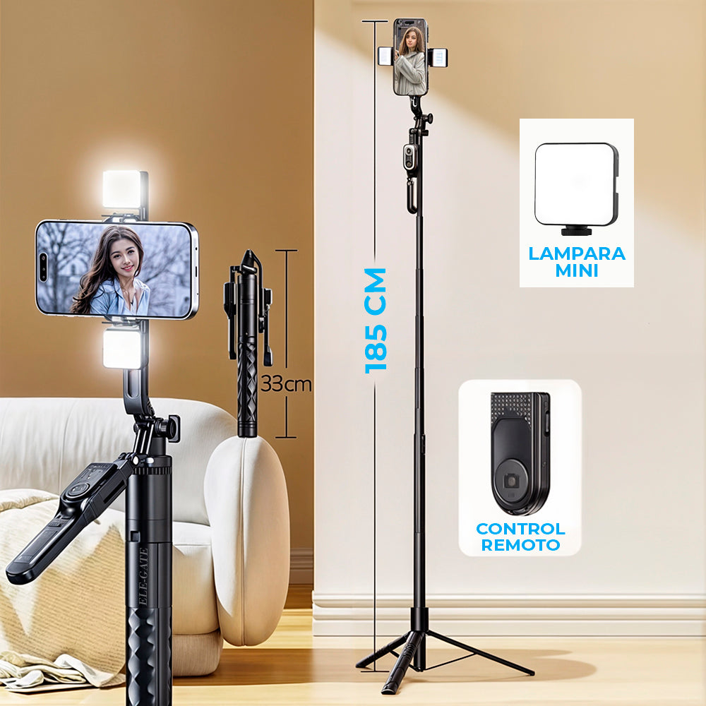 Selfie stick con trípode y control remoto