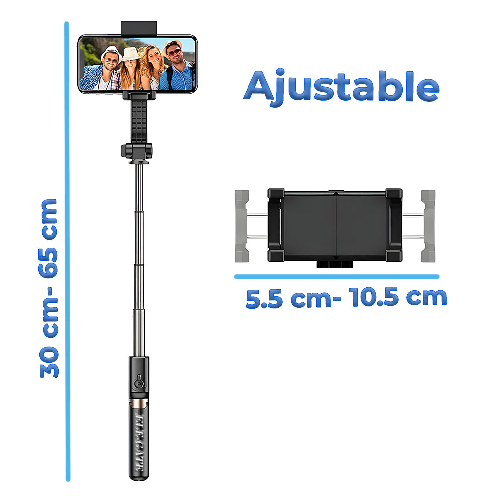 Selfie stick con tripié y control remoto Bluetooth