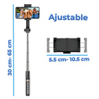 Selfie stick con tripié y control remoto Bluetooth
