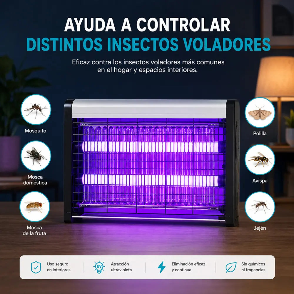 Lámpara Matamosquitos Eléctrica UV Doble