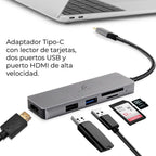 Hub USB-C con HDMI, USB, SD y microSD
