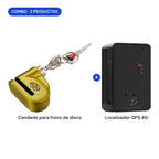 Combo: candado para freno de disco + localizador GPS 4G